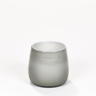 Lambert Pisano Vase klein Überfangglas , platin H18 cm D17 cm 16954