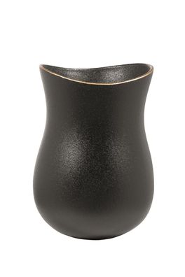 Fink OPERA Vase, Keramik, schw. m. Goldrand H.26cm, D.17cm