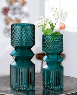 Gilde Vase "Pintu" Glas grün 40492