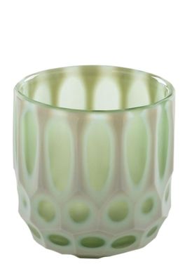 Fink RUBIO Vase, Windlicht, Glas, grau 23x12,5x25cm 115046