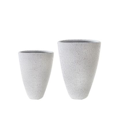 Casablanca Vase "Polar" weiss/ silber, Keramik Höhe 40cm, Durchmesser 20cm 146119
