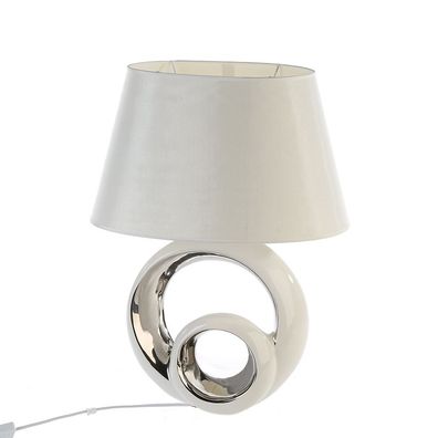 Casablanca Lampe Circles weiss/ silber, B.35cm H.48cm Höhe: 48 cm Breite: 32 cm 26965