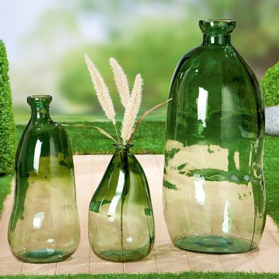 Gilde Glas Vase " Kreta " grün mit Farbverlauf 50089