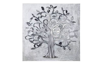 Gilde Gemälde "Lebensbaum" handgemalt mit Aluminium-Elementen L= 3,0 cm B= 90,0 ...