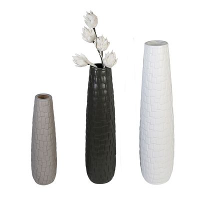 Casablanca Vase Brick Keramik, dunkelgrau matt Höhe: 74 cm Ø 17 cm 46922