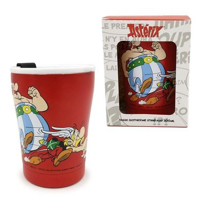 Asterix & Obelix roter wiederverwendbarer Thermobecher für Lebensmittel und Getr