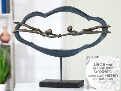 Gilde Skulptur "Love is in the air" Poly grau 89383