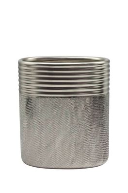 Gilde Vase breit "Trace" silber matt/ glänzend L= 10,5 cm B= 18,0 cm H= 20,0 cm 47065