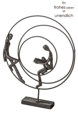 Casablanca Design Skulptur "Circles" brüniert Höhe 23cm aus Eisen 174609