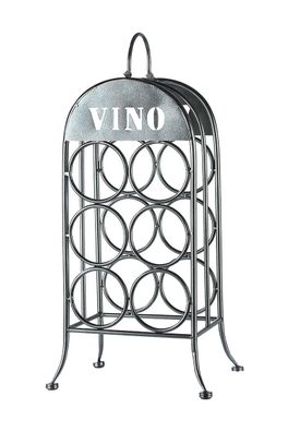 Gilde 6er Weinflaschenhalter "VINO" (Mitte) grau metallic, pulverbeschichtet, mit ...