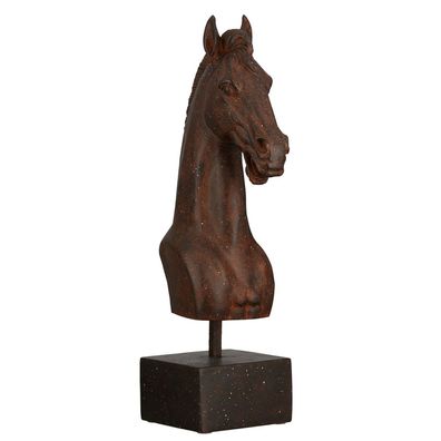 Casablanca Skulptur "Horse" Poly . dunkelbraun . Antikfinish auf quadratischer ...