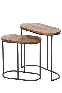 Holz Tisch Set oval "Camara" 2er Set 42115