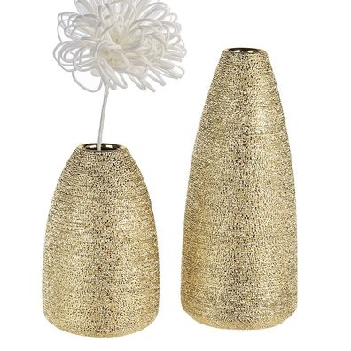Casablanca Vase Miro goldfarben glasiert H.30cm Höhe: 30 cm Ø 13 cm 56062