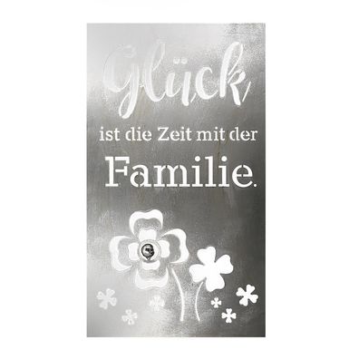 Gilde Wandrelief "Familienglück" antik silber, mit Edelstahlkugel "Glück ist die ...