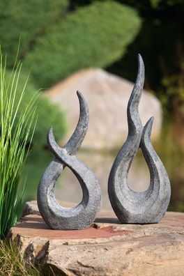 Gilde Skulptur "Flame" Magnesia grau 36060