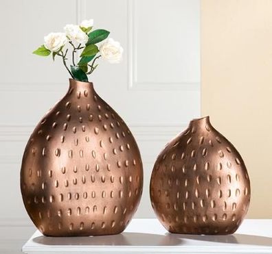 Gilde Keramik Flache Vase Timbro 32129