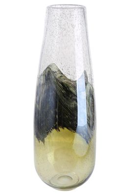 Gilde GlasArt Vase "Florenz" grün/ braun/ klar L= 17,0 cm B= 17,0 cm H= 48,0 cm 39111