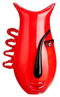 Gilde GlasArt Design-Vase "Red Vista" rot/ schwarz mundgeblasen und durchgefärbt ...