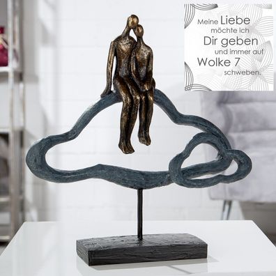 Gilde Skulptur "Lovecloud" Poly bronzefarben, grau 37075