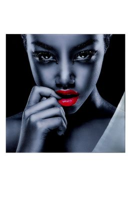 Gilde Bild "Lady Red Lips" Acryl, Aluminium grau, rot, schwarz 38150