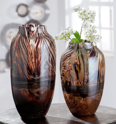 Gilde GlasArt Vase "Alessia" Glas braun 39315