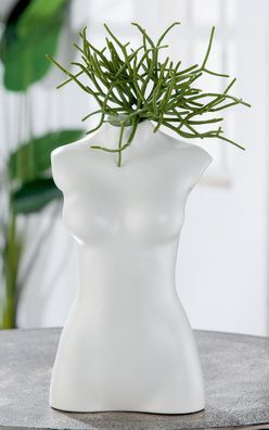 Gilde Vase "White Lady" Keramik weiß 47342