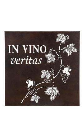 Gilde Wandrelief Weinrebe "IN VINO veritas" dunkelbraun L= 1,0 cm B= 60,0 cm H= ...