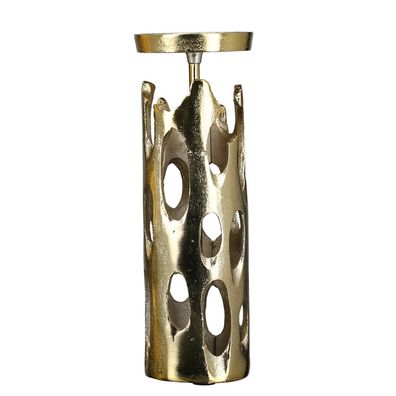Casablanca Leuchter "Apollon" Aluminium . goldfarben für Stumpenkerze (Ø 9 cm) H: ...