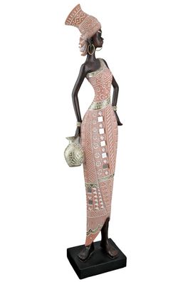 Gilde Figur "Malaika" braun mit rosa/ goldfarbenem Kleid und Spiegelmosaik auf ...