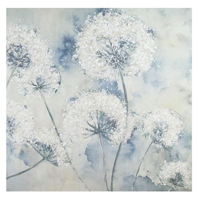 Gilde Gemälde "Allium" mint, creme, blau handbemalt auf Leinwand Breite 100,0 cm ...