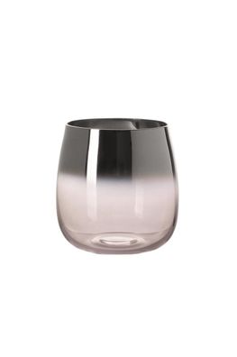 Fink Koralie Windlicht, Vase, klar, silb. Rd H.15cm, D.15cm