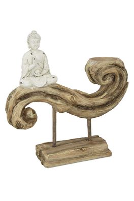 Gilde Poly Figur/ Teelichthalter " Buddha " VE 2 37440