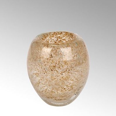 Lambert Salviato Windlicht klein gold, H 10 cm, D 9 cm, Überfangglas mit Luftblase...