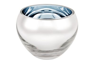 Fink COLORE Teelichthalter, Glas, hellblau H9cm, Ø 12cm 116014