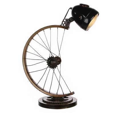 Casablanca Lampe "Cycle" Eisen . braun / goldfarben . Antikfinish halber Fahrradre...