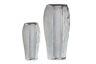 Gilde Vase "Sparkling" silber, mit Diamantkette Länge 6,0 cm Breite 10,0 cm ...