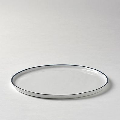 Lambert Piana Teller Porzellan, D 27 cm, Dekor Rand weiß / basaltgrau 21382