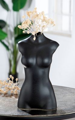 Gilde Vase "Black Lady" Keramik schwarz 47343
