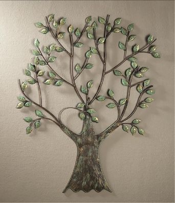 Gilde Metall Baum Wandrelief 69748