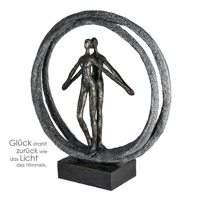Casablanca Skulptur Paar im Ring Poly, broncef Höhe: 40 cm Breite: 37 cm Tiefe: ...