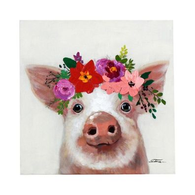 Bild Schweini handbemalt acryl auf Leinwand 50x50 cm