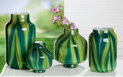 Gilde Glas bauchige Vase " Verdo " 50499
