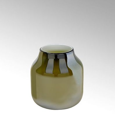 Lambert Ferrata Vase H24,5 D22 cm mittel oliv/ metallic 17371