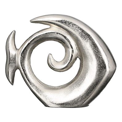 Casablanca Skulptur Fisch "Pesca" Aluminium . silberfarben . Antikfinish glänzend ...