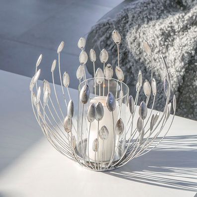 Casablanca Windlicht "Trevi" 
aus Metall · antik-silber
 mit klarem Glaseinsatz
 ...