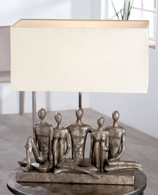 Gilde Lampe "Group" Kunstharz grau 37263