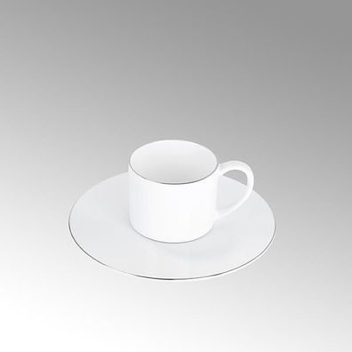 Lambert Serene, Espressountertasse Fine Bone China, weiß mit Platinrand D 17,5 cm ...