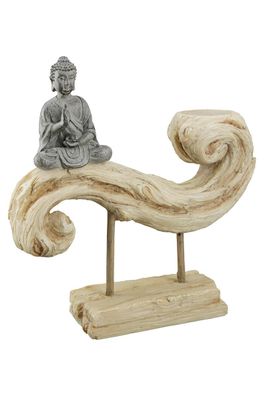 Gilde Poly Figur/ Teelichthalter " Buddha " VE 2 37439