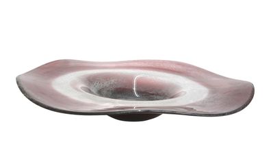 Gilde GlasArt Schale "Grano" magenta/ weiß L=40,5 cm B= 40,5 cm H= 7,5 cm 39658
