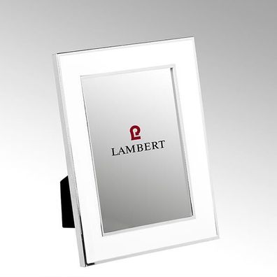 Lambert Portland Bilderrahmen 15 x 20,2 cm, versilbert, Emaille weiß für Fotoform...